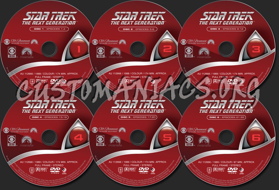 Star Trek The Next Generation Season 2 dvd label