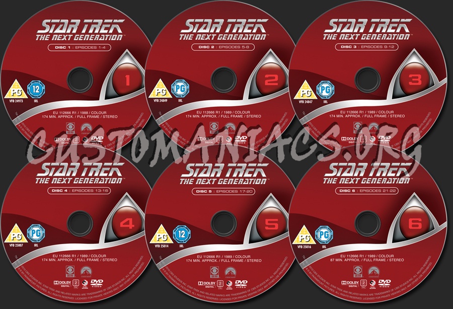 Star Trek The Next Generation Season 2 dvd label