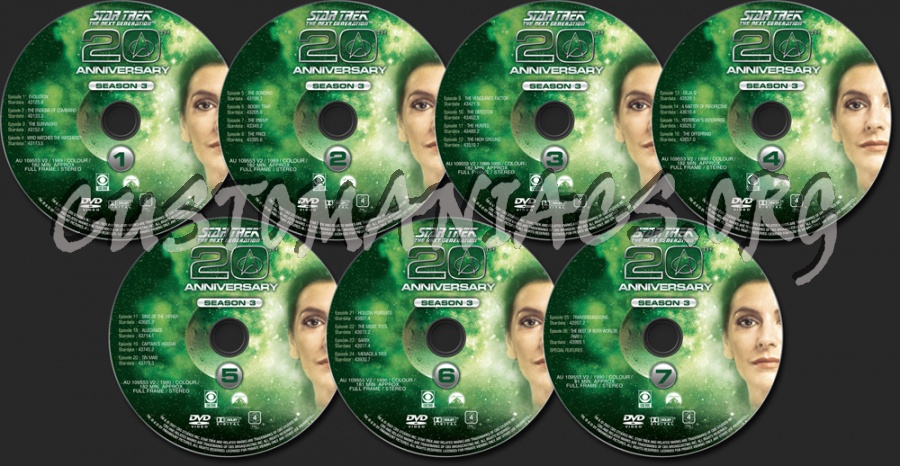 Star Trek The Next Generation Season 3 dvd label