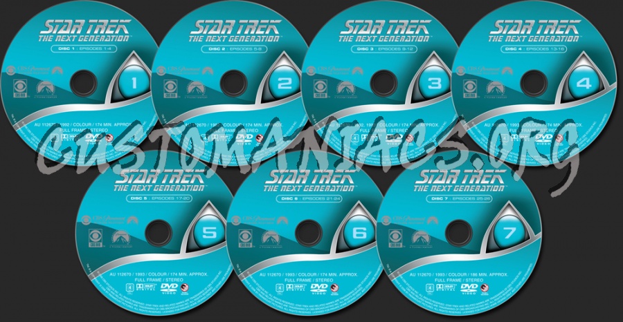 Star Trek The Next Generation Season 6 dvd label