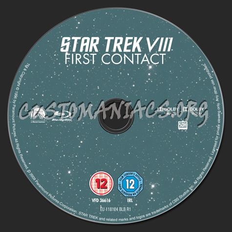 Star Trek VIII First Contact blu-ray label