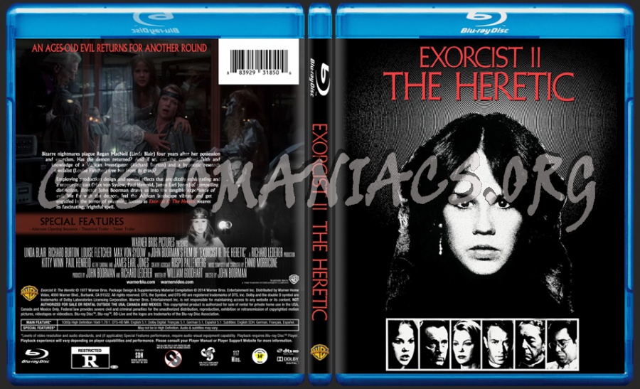 Exorcist II The Heretic dvd cover