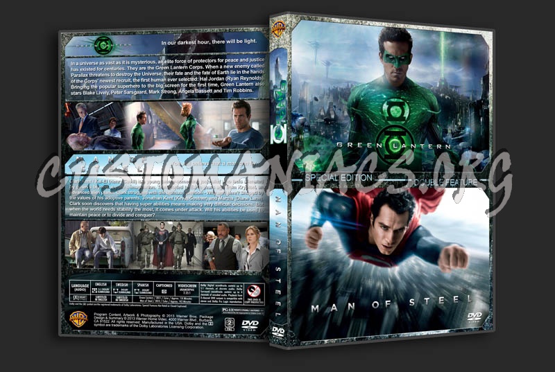 Green Lantern / Man of Steel Double dvd cover