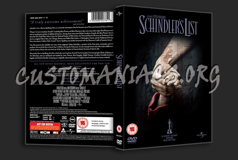 Schindler's List dvd cover