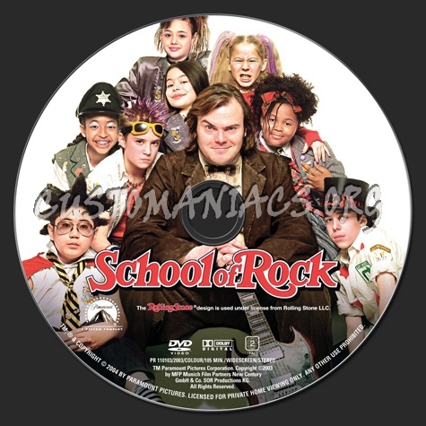 School of Rock dvd label