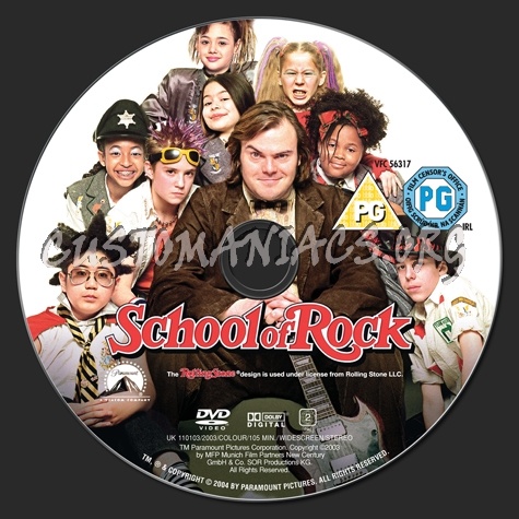 School of Rock dvd label