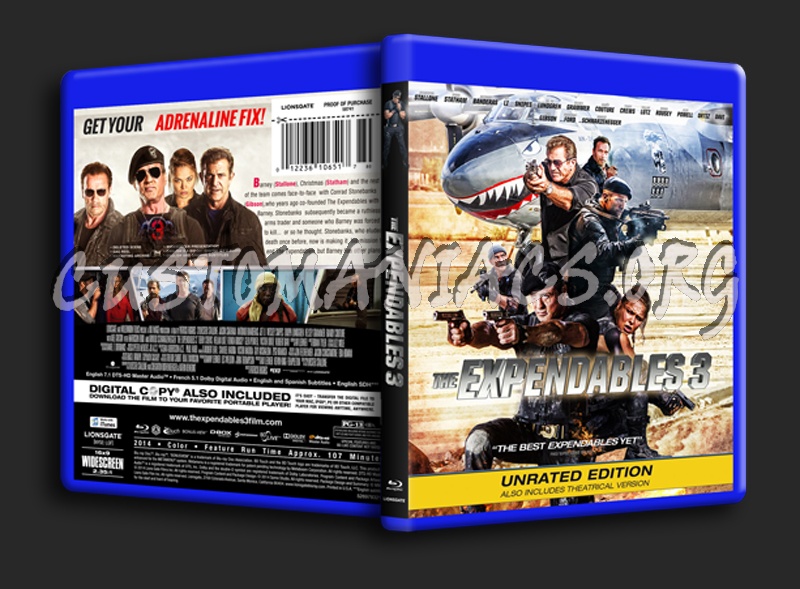 The Expendables 3 blu-ray cover