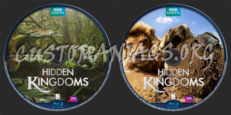 BBC Earth - Hidden Kingdoms 2-disc set blu-ray label