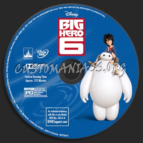 Big Hero 6 dvd label