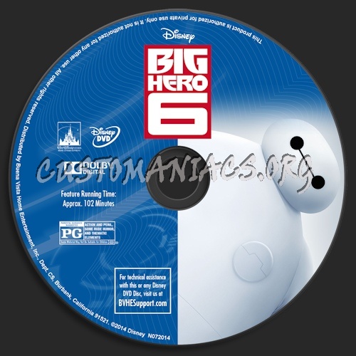 Big Hero 6 dvd label