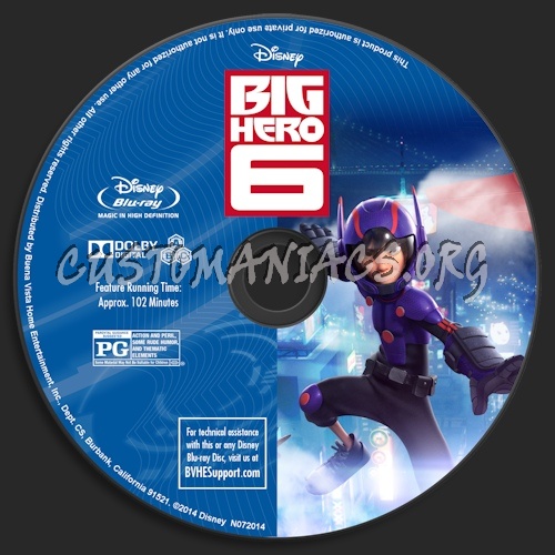 Big Hero 6 blu-ray label