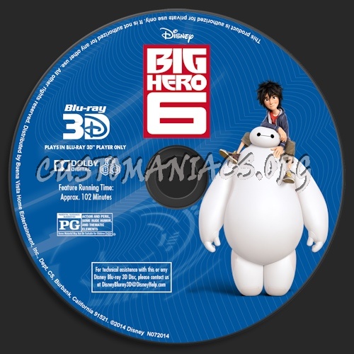 Big Hero 6 blu-ray label