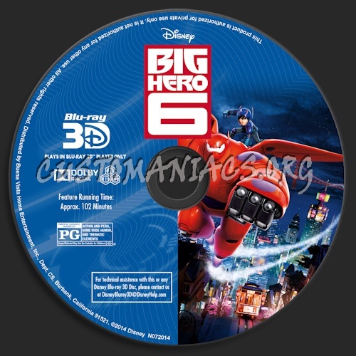 Big Hero 6 blu-ray label