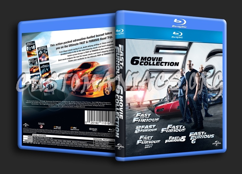 Fast & Furious 6 Movie Collection blu-ray cover