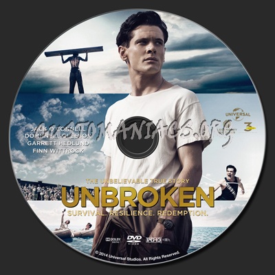 Unbroken (2014) dvd label