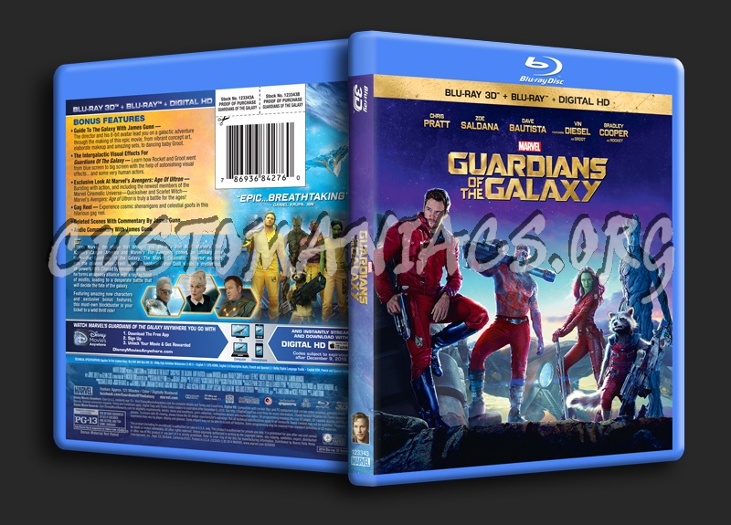 Guardians of the Galaxy 3D blu-ray cover