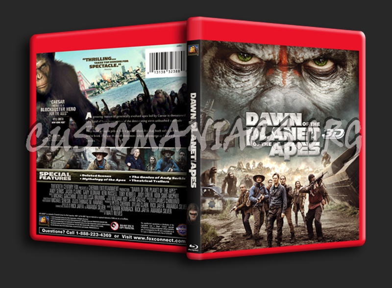 Dawn of the Planet of the Apes 3D blu-ray cover