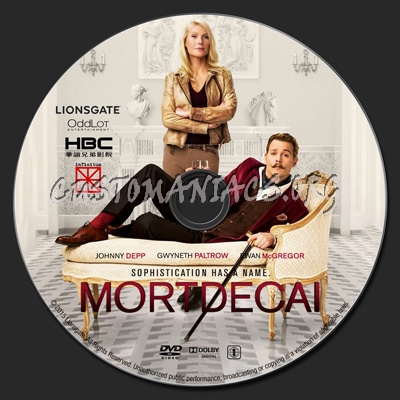 Mortdecai dvd label