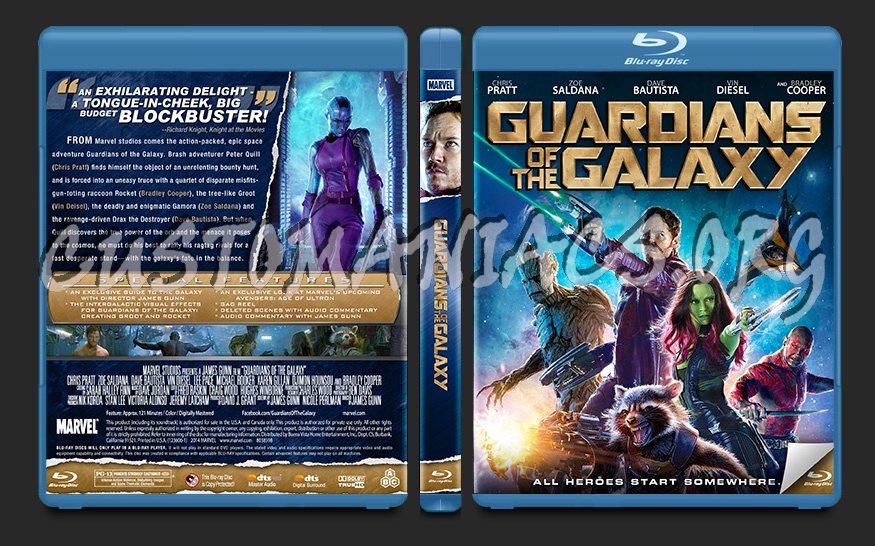 Guardians of the Galaxy blu-ray cover