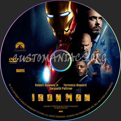 Iron Man dvd label