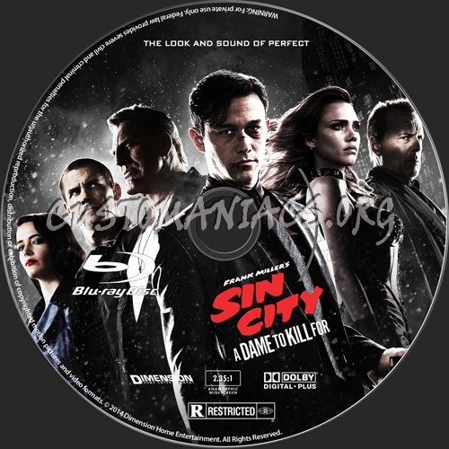 Sin City A Dame to Kill For blu-ray label