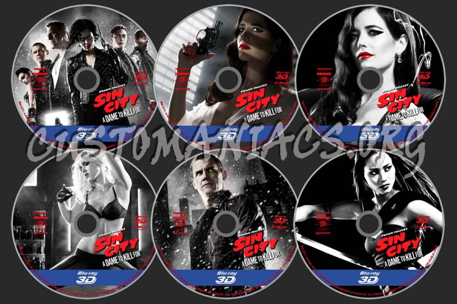 Sin City: A Dame to Kill For (2014) 3D blu-ray label