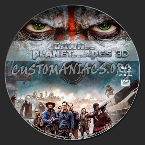 Dawn of the Planet of the Apes (3D) blu-ray label