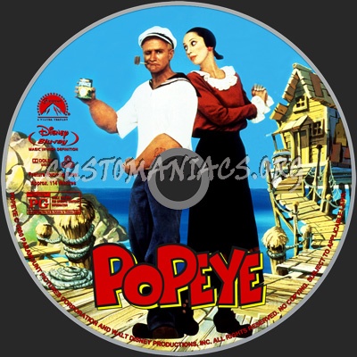 Popeye (1980) blu-ray label
