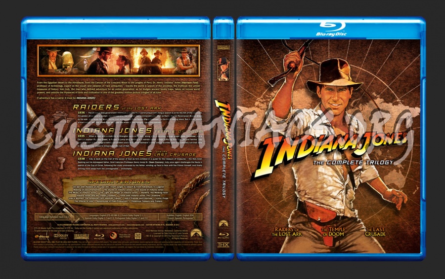 Indiana Jones Trilogy blu-ray cover