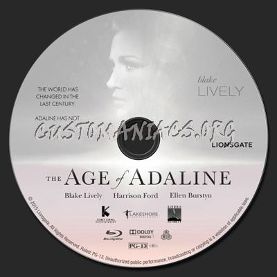 The Age of Adaline blu-ray label