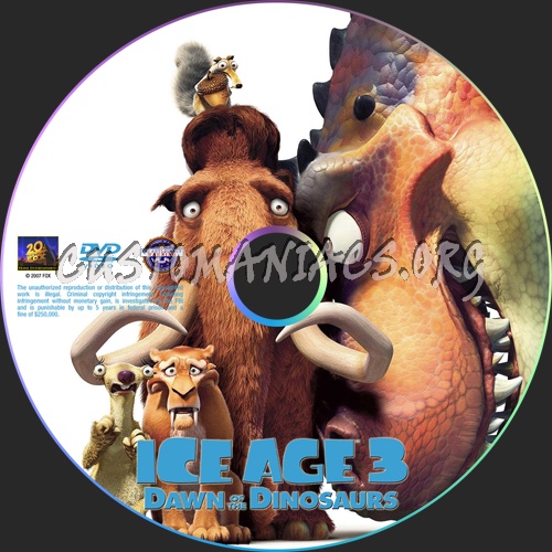 Ice Age 3 Dawn of the Dinosaurs dvd label