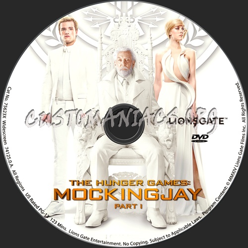 The Hunger Games Mockingjay Part 1 dvd label