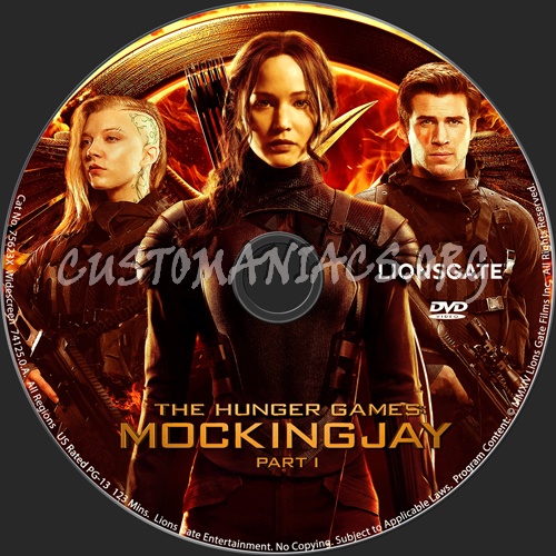 The Hunger Games Mockingjay Part 1 dvd label