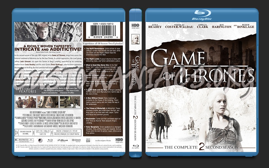 Game of Thrones Season 2 blu-ray cover