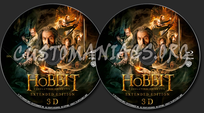 The Hobbit: Desolation of Smaug Extended Edition (3D) blu-ray label