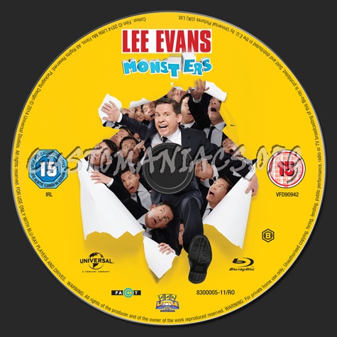 Lee Evans Monsters blu-ray label