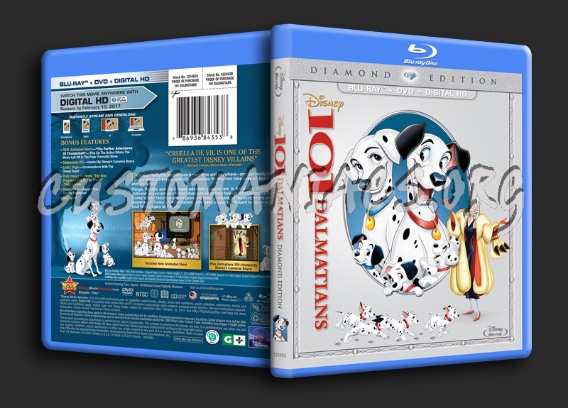 101 Dalmatians blu-ray cover