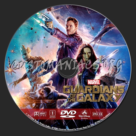 Guardians of the Galaxy dvd label