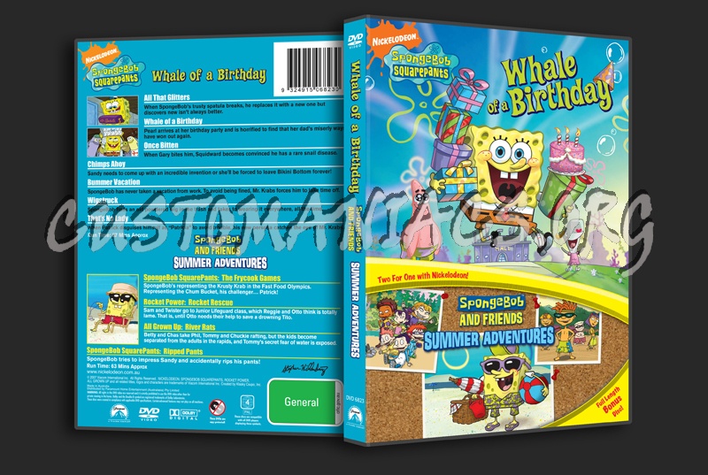 Spongebob Squarepants Whale of a Birthday / Summer Adventures dvd cover