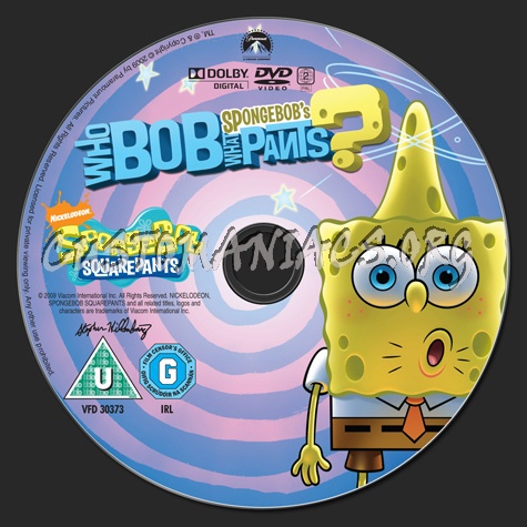 Spongebob Squarepants Who Bob What Pants? dvd label