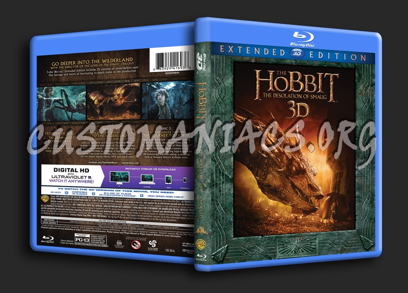 The Hobbit The Desolation of Smaug 3D blu-ray cover