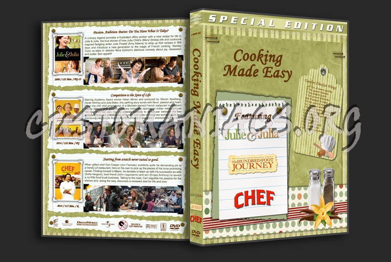 Julie & Julia / The Hundred-Foot Journey / Chef Triple dvd cover