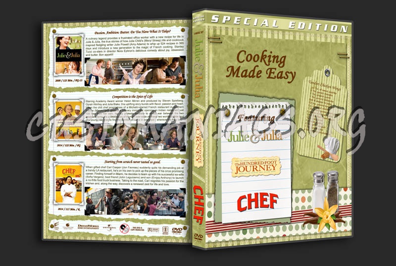 Julie & Julia / The Hundred-Foot Journey / Chef Triple dvd cover