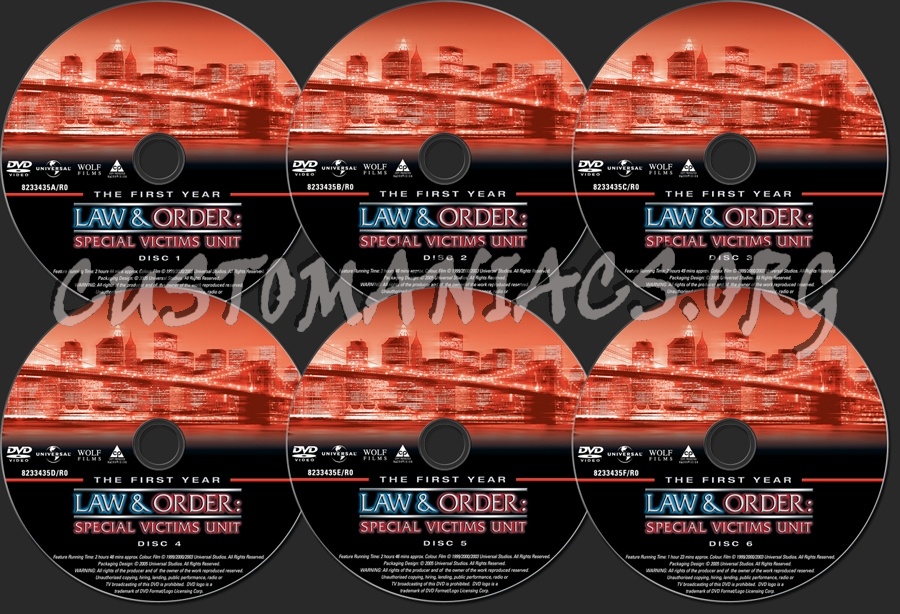 Law & Order Special Victims Unit Season 1 dvd label