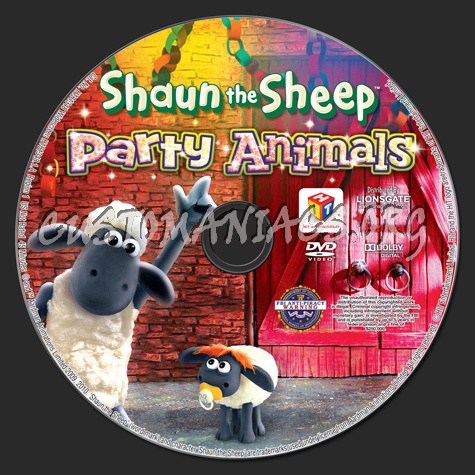 Shaun the Sheep Party Animals dvd label