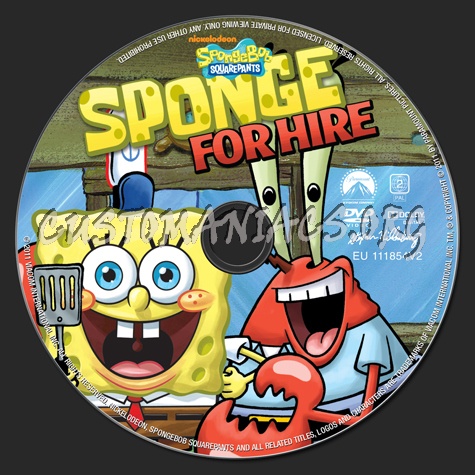 Spongebob Squarepants Sponge For Hire dvd label