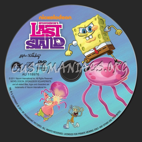 Spongebob Squarepants Spongebob's Last Stand dvd label