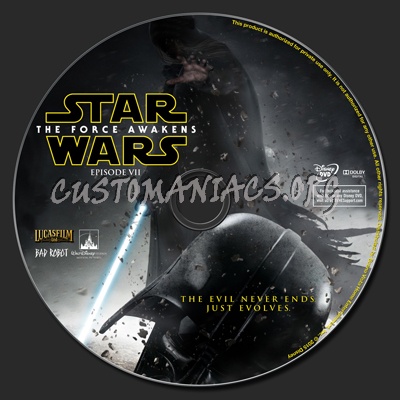 Star Wars The Force Awakens (Episode VII) dvd label