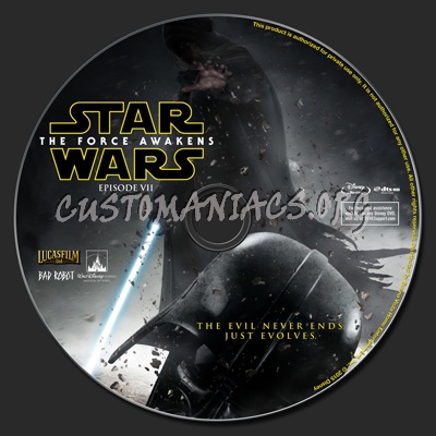 Star Wars The Force Awakens (Episode VII) blu-ray label