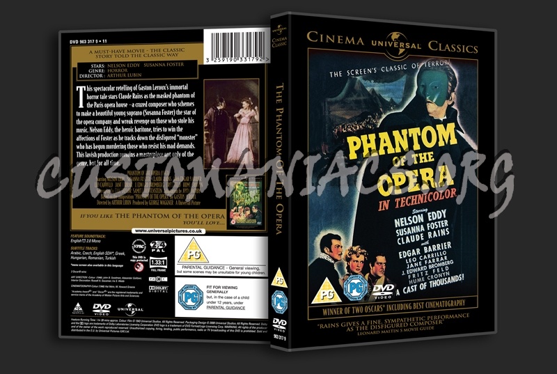 Phantom of the Opera (1943) dvd cover